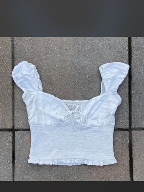 Aritzia Wilfred White Milkmaid top